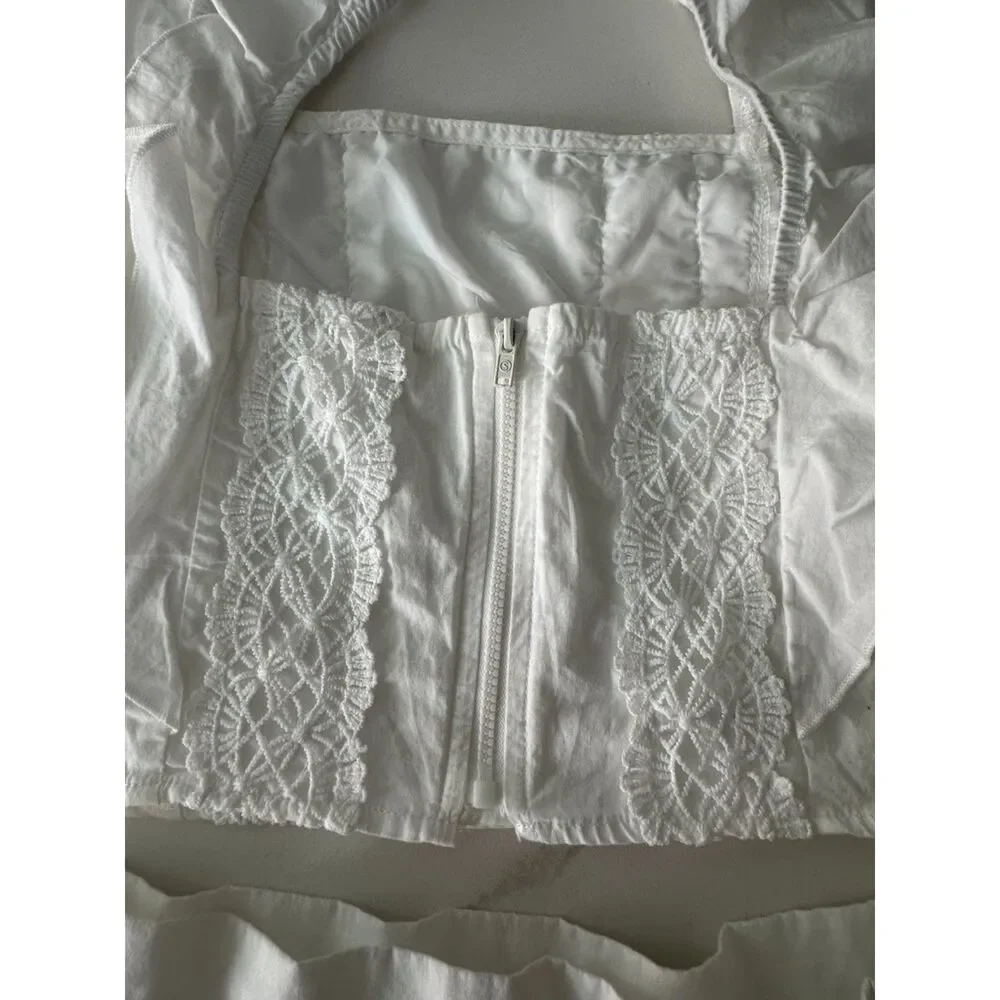 Shein Teen Girls Ruffle Trim Lace Crop Top & Skirt Cotton 12-13Y